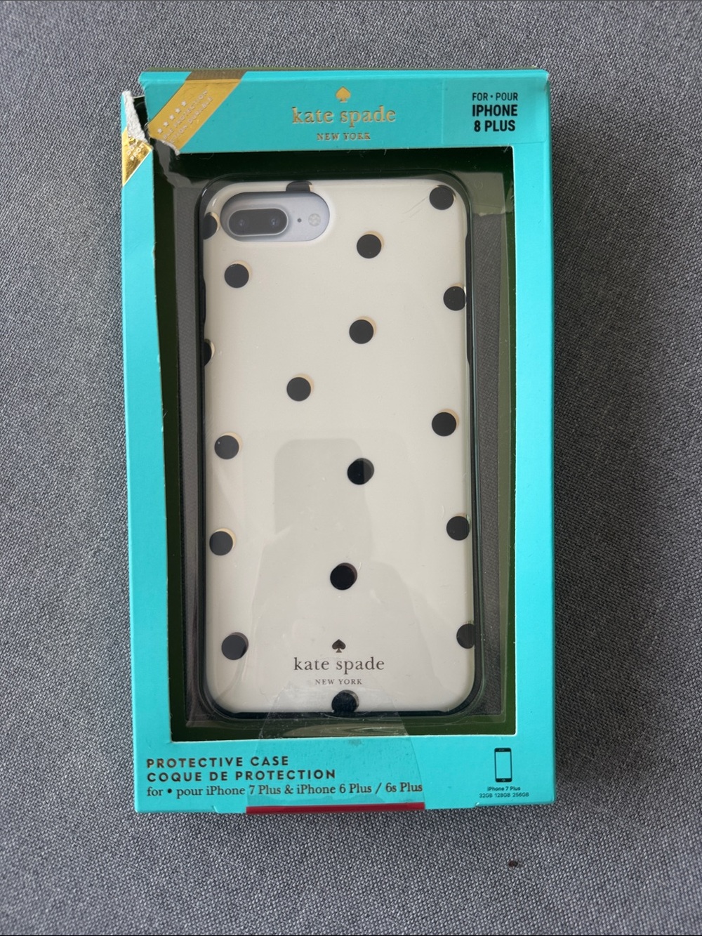 kate spade White Case with Black Polka Dots for iPhone 8 Plus